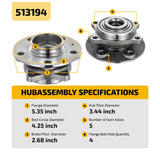 Front Wheel Bearing Hub Assembly for Volvo S60 S80 V70 XC70 2001-2007 513194 - product image 5