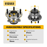 FWD REAR Wheel Bearing Hub Assembly for 2017 - 2019 Hyundai Tucson Kia Sportage 512553 - product image 4