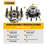 for 2007-2010 Chevy Silverado 2500 4.8L Front Wheel Hub & Bearing Assembly 515098 - product image 5