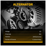 Alternator For Hyundai Elantra Tiburon Kia Spectra 01-06 2.0L 90A 13973 4-Groove - product image 3