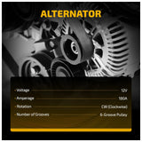 Alternator for Mercedes-Benz E350 2012-2016 C350 GLE350 R350 SLK350 180A 12V CW - product image 3