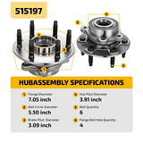 Front Wheel Hub Bearing Assembly for 2019-2022 Chevy Silverado 1500 5.3L 515197 13536046 - product image 5