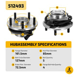 Rear Wheel Hub Bearing Assembly for 12-16 Chrysler Town & Country 3.6L 2PC - product image 5