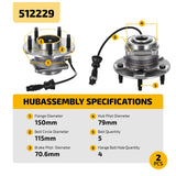 2PC Rear Wheel Hub Bearing ABS for 2002-2007 Saturn Vue 2.2L/3.0L/3.5L 512229 - product image 5