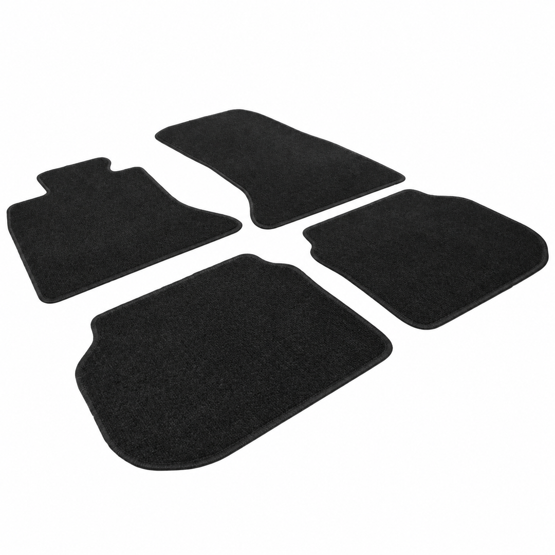 4-Piece Nylon Floor Mat Set for 2011–2016 BMW F10 Sedan – Black on white background