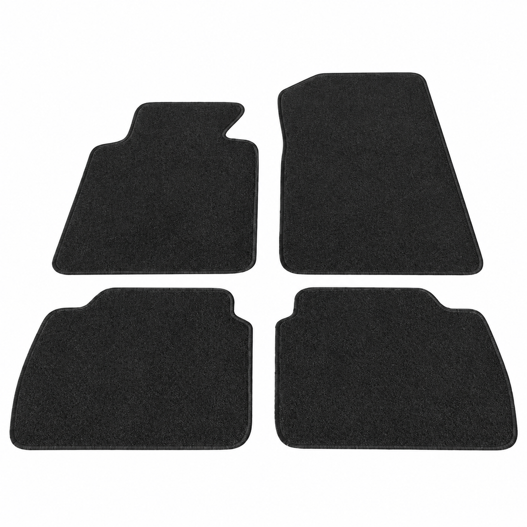 4-Piece Nylon Floor Mat Set for BMW E46 3 Series & M3 Coupe – Black on white background