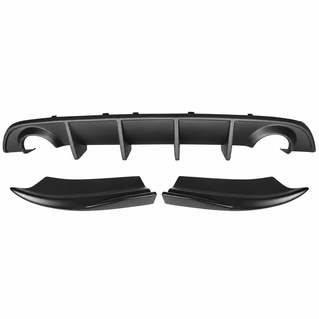 Matte Black Rear Diffuser & Apron Set for Select 2015–2023 Dodge Charger on white background
