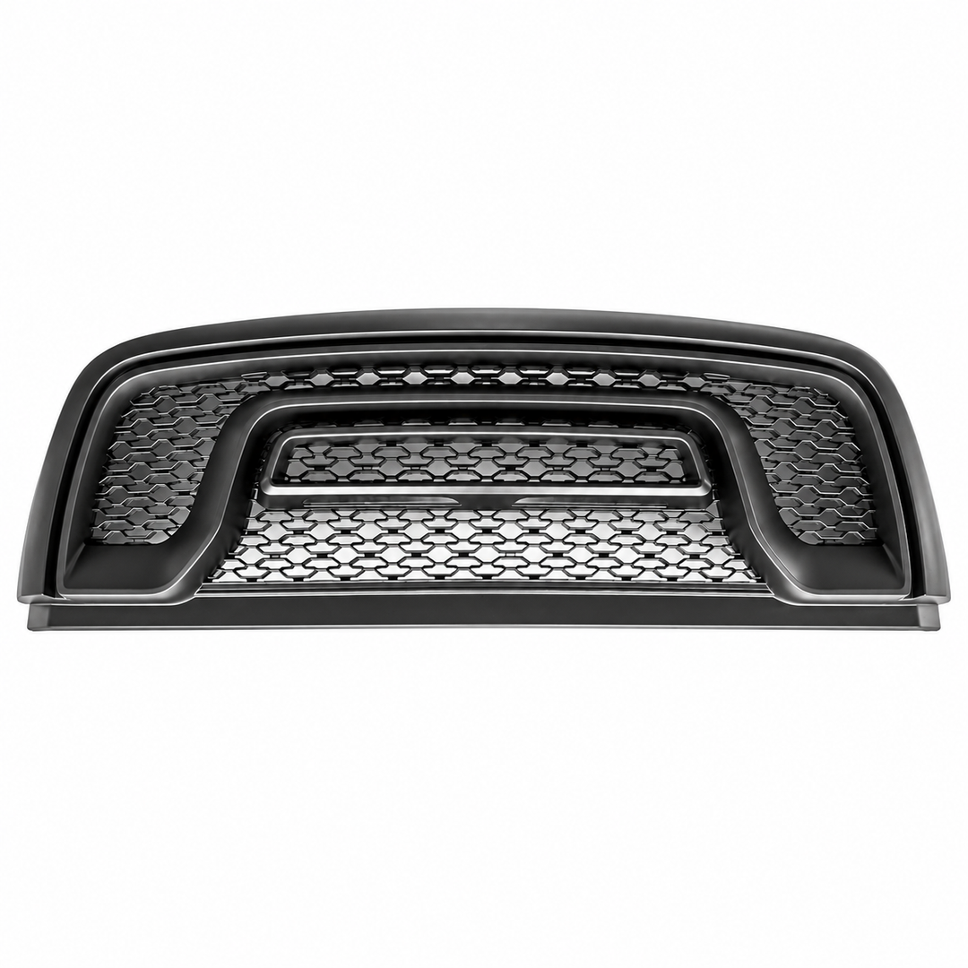2015–2018 Ram 1500 Rebel Matte Black Upper Mesh Grille on white background