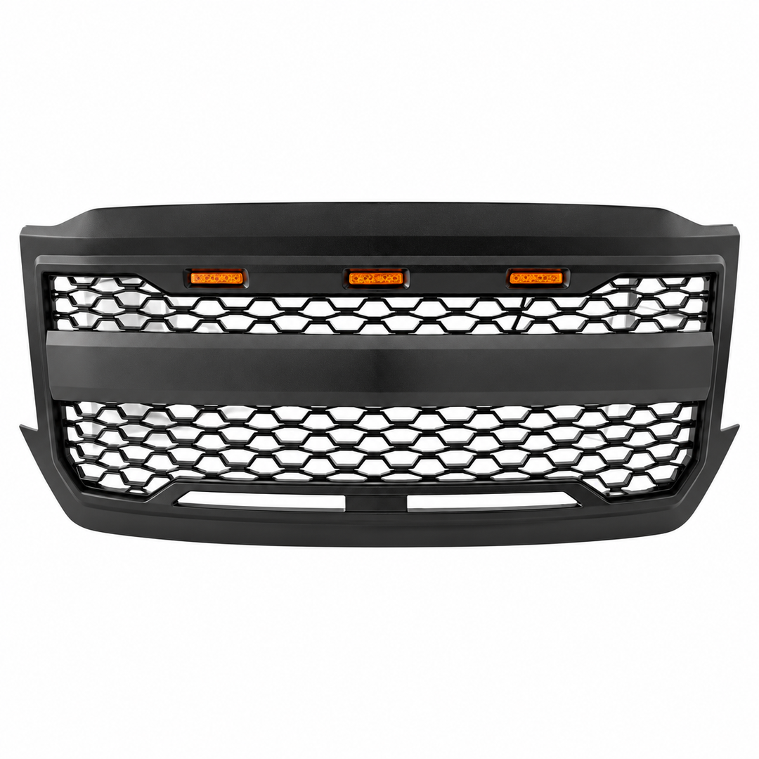Matte Black Mesh Grille for 2016–2018 Silverado 1500 & 2019 1500 LD on white background