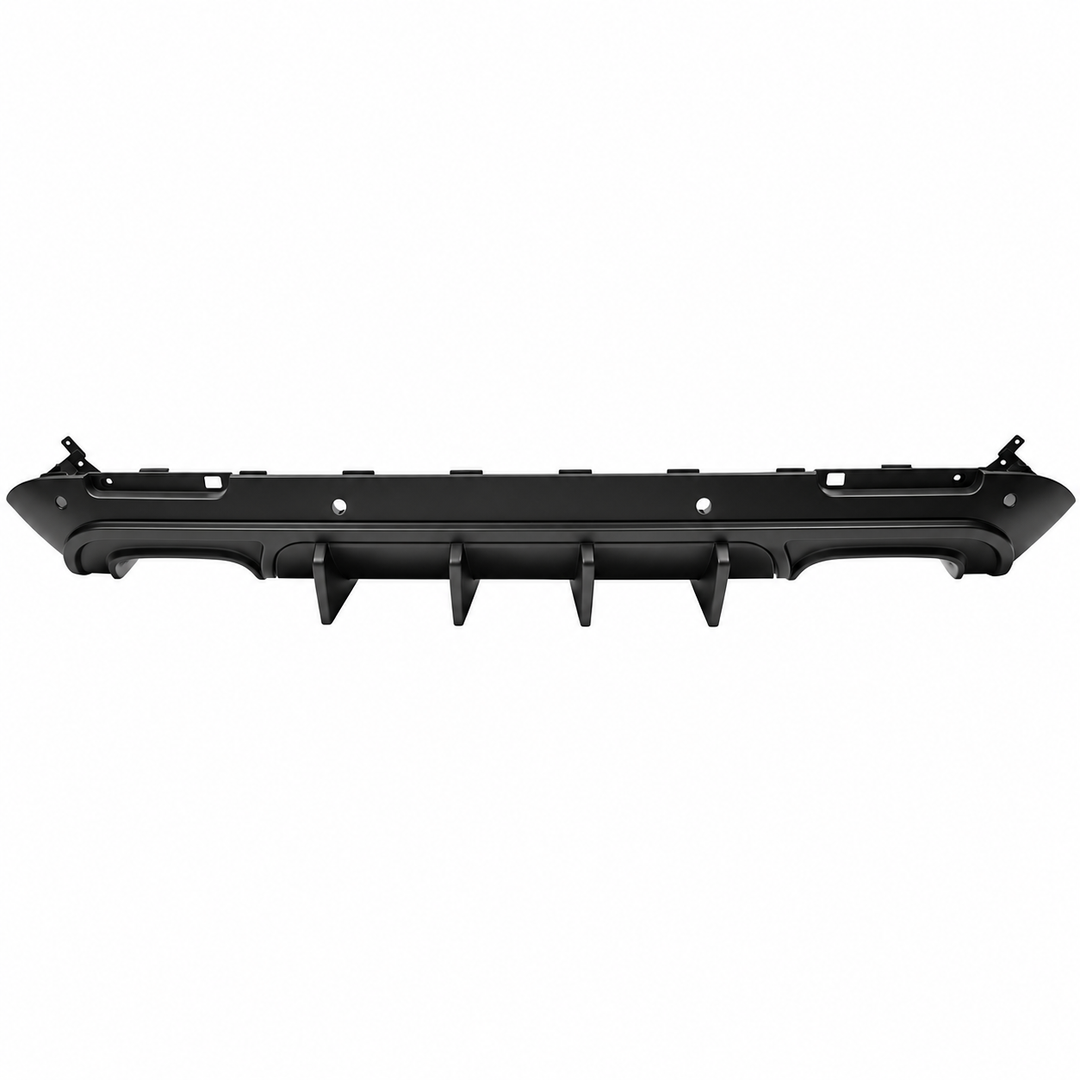 Matte Black Rear Diffuser & Fin Set for 2015–2023 Dodge Challenger on white background