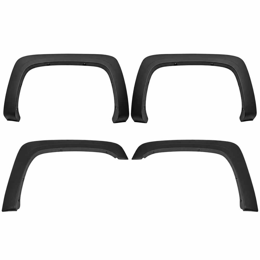 Textured Black Fender Flares for 2007–2014 Chevrolet Silverado — Standard & Long Bed on white background