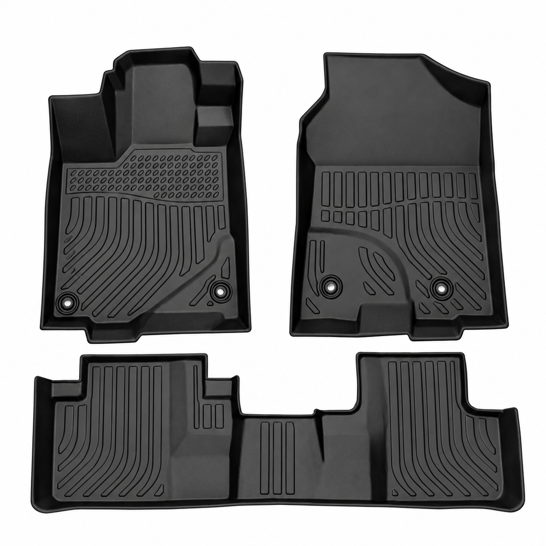 2016–2018 Acura RDX Floor Liners — Black TPE for 8-Way Power Seats on white background