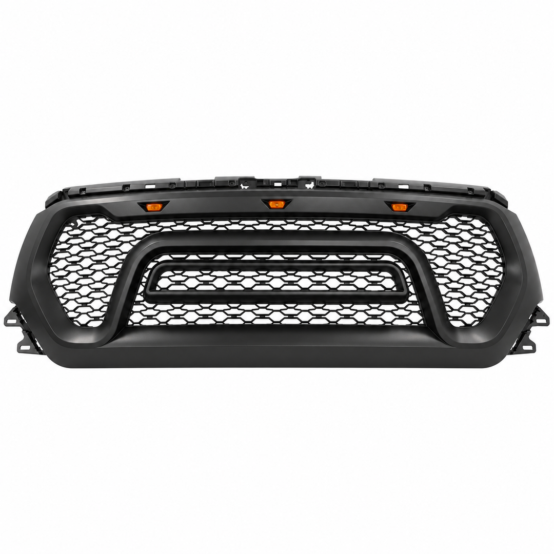 2019–2024 Ram 1500 Matte Black Upper Grille with Signal Lights on white background
