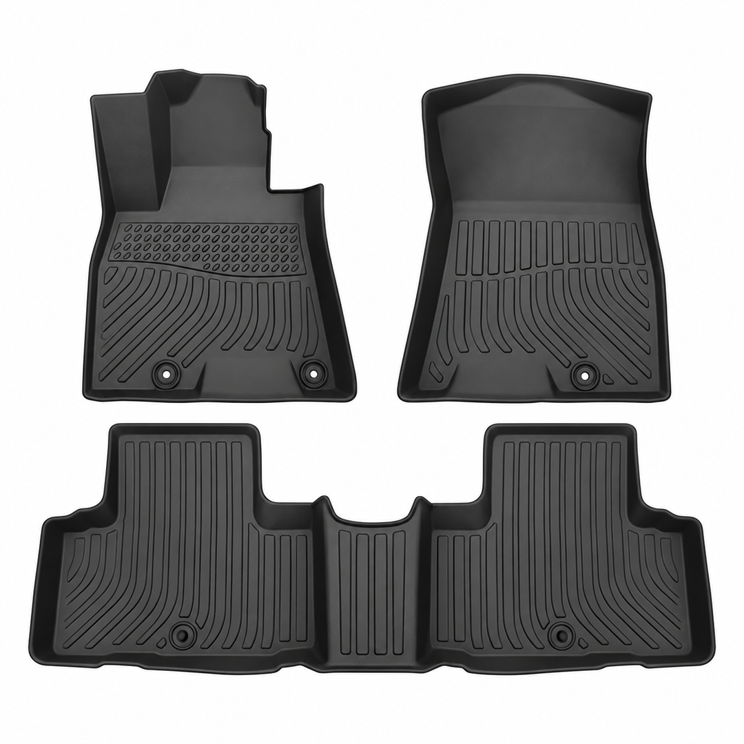 Black TPE Floor Liner Set for 2021–2026 Genesis GV80 on white background