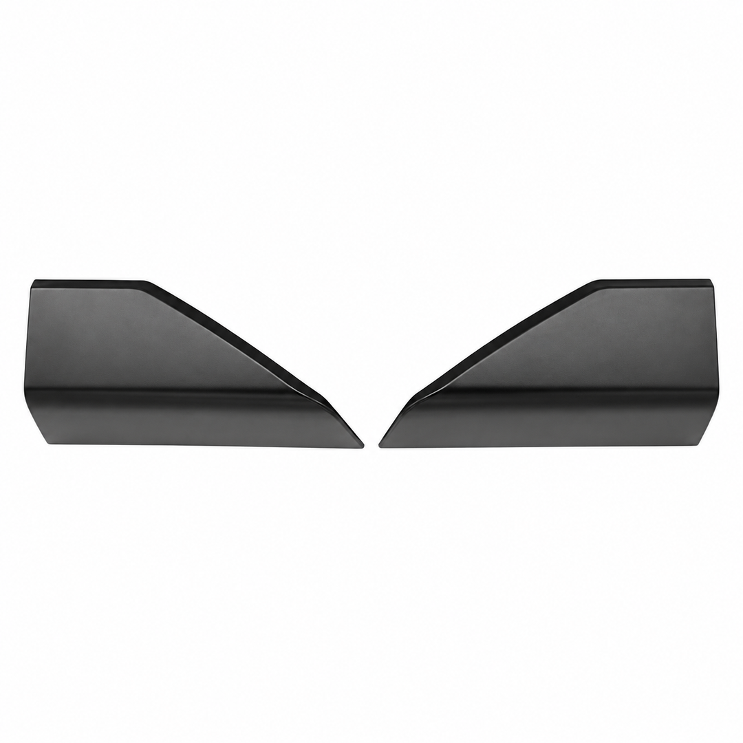 2015–2023 Ford Mustang Side Skirt Rear Winglets — Black Pair on white background
