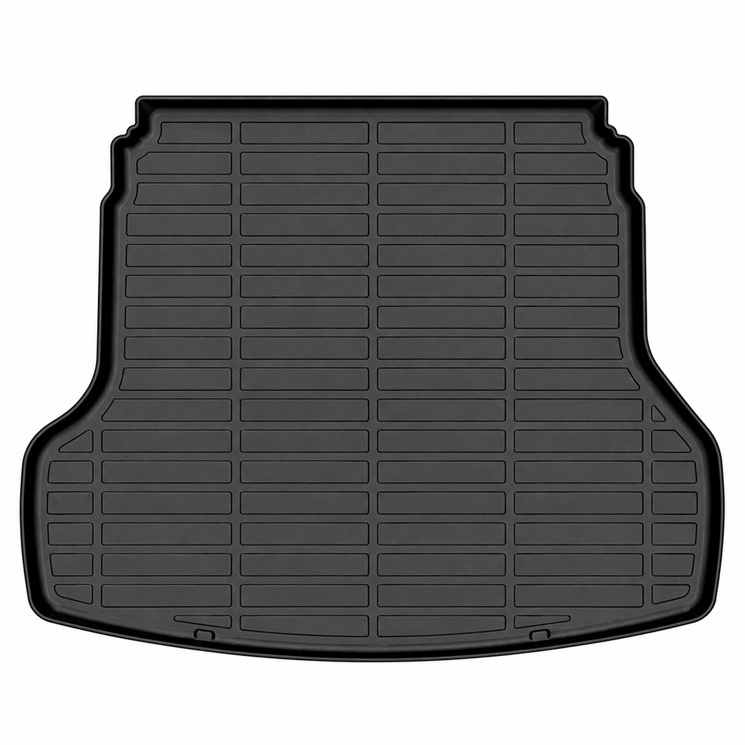 2019–2024 Kia Forte TPE Trunk Cargo Mat — Black on white background