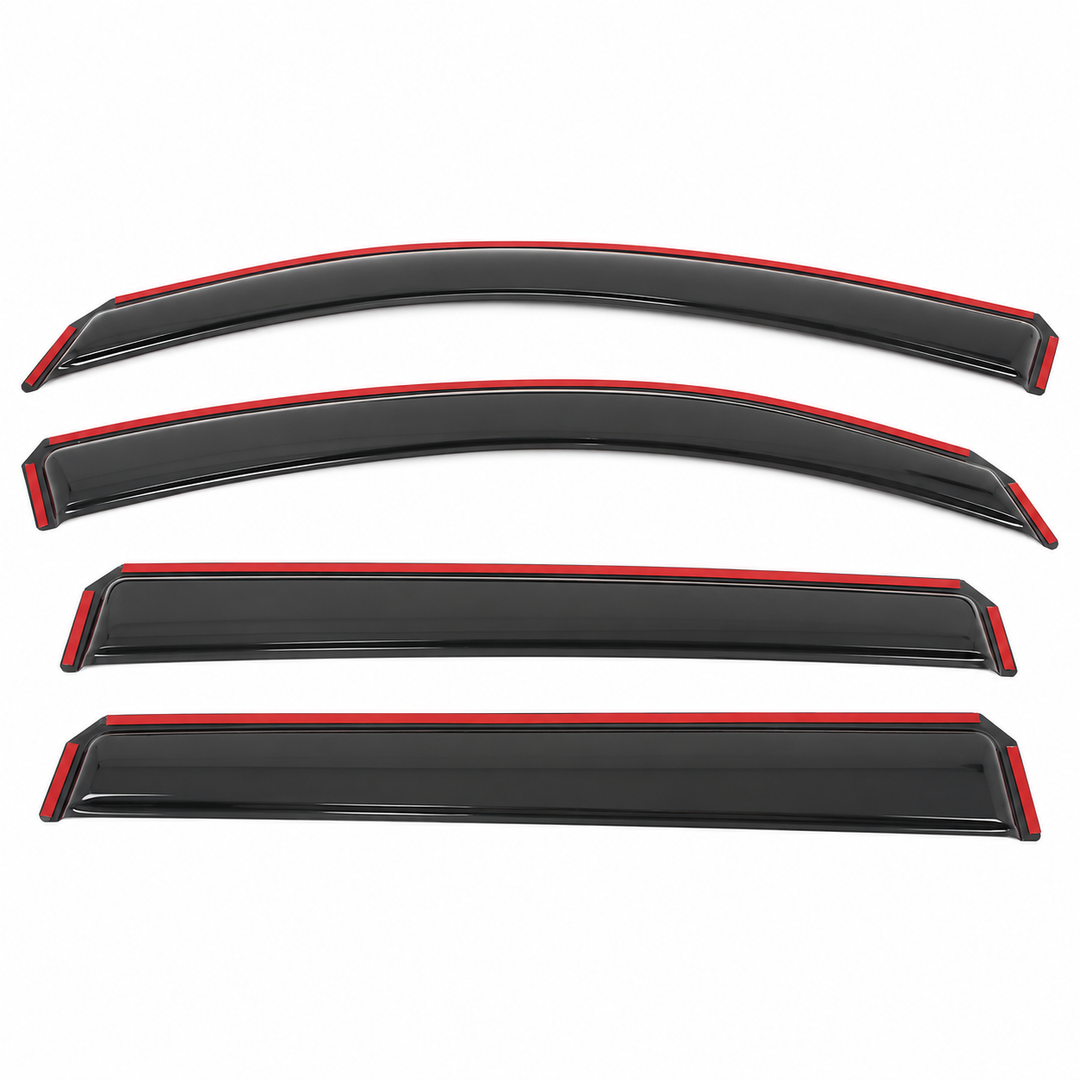 Smoked In-Channel Window Visors for 2014–2018 Subaru Forester — 4 Pieces on white background