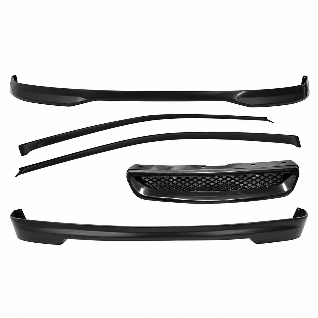 1999–2000 Honda Civic Hatchback Lip Grille & Window Visor Kit on white background