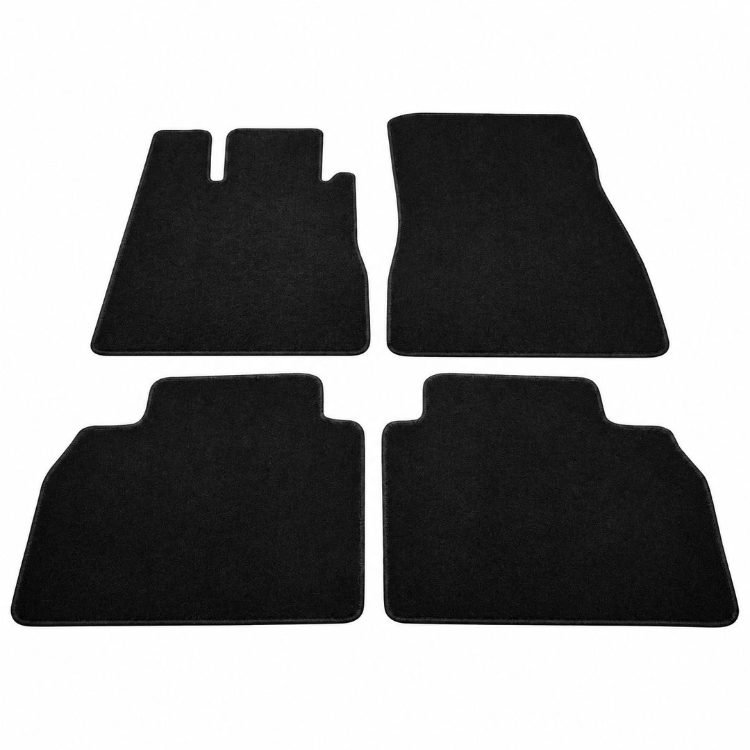 4-Piece Black Nylon Floor Mats for 1998–2005 Mercedes-Benz S-Class on white background