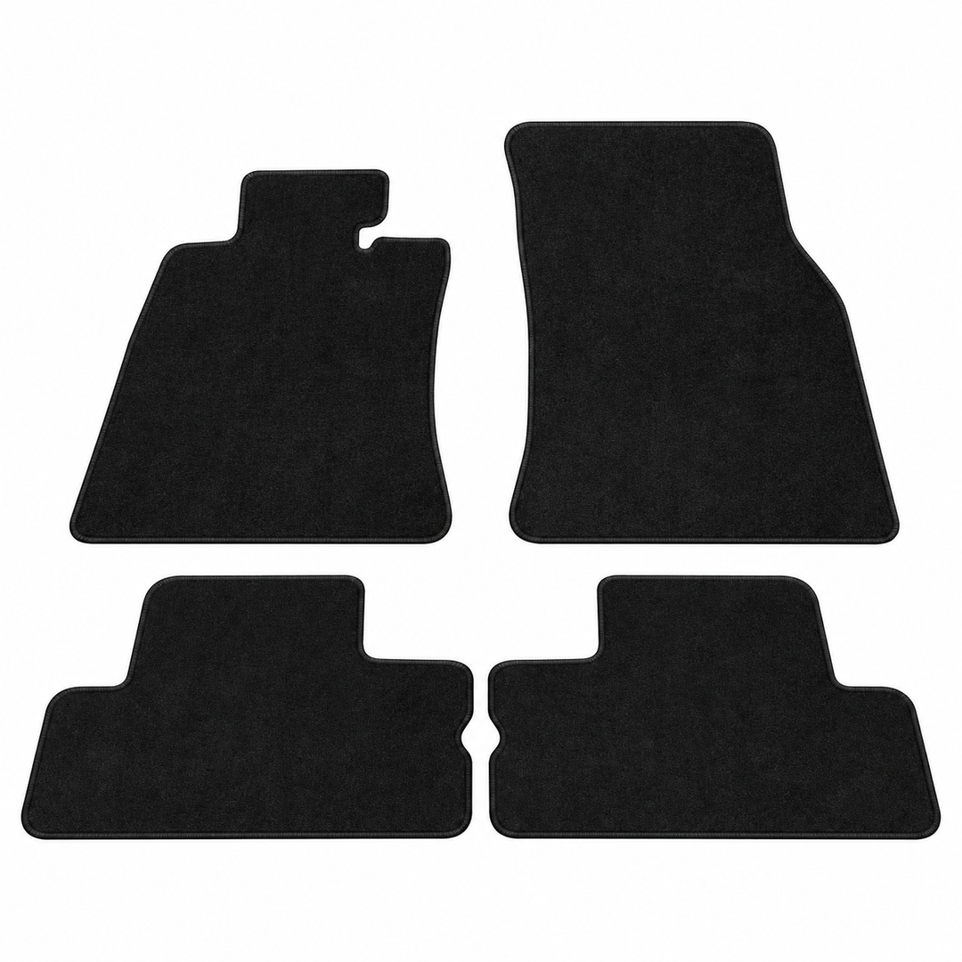 Black Nylon Floor Mats for 2002–2006 MINI Cooper — 4 Pieces on white background