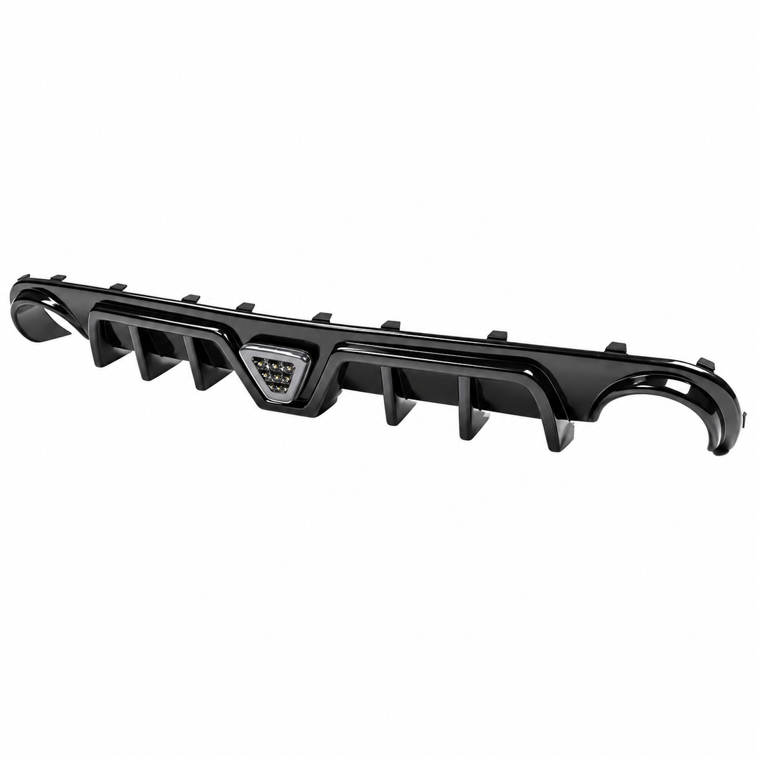 2012–2014 Chrysler 300 SRT Rear Diffuser with Smoke LED Light on white background
