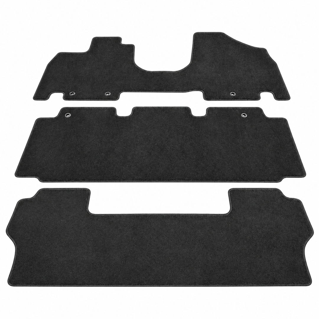 2011–2017 Honda Odyssey Black Nylon Floor Mats — 3-Piece Set on white background