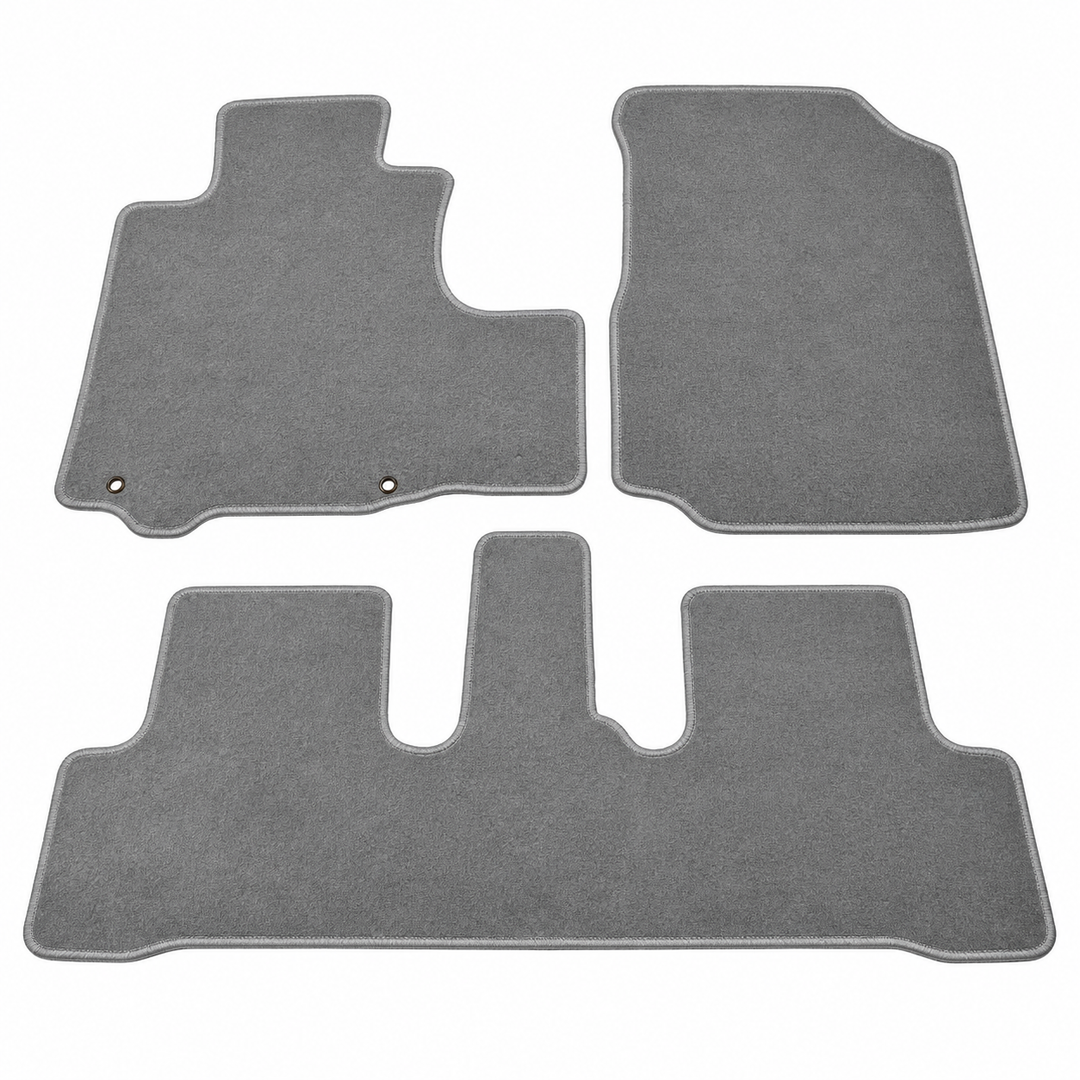 Gray Nylon Floor Mats for 2007–2011 Honda CR-V — 3 Pieces on white background