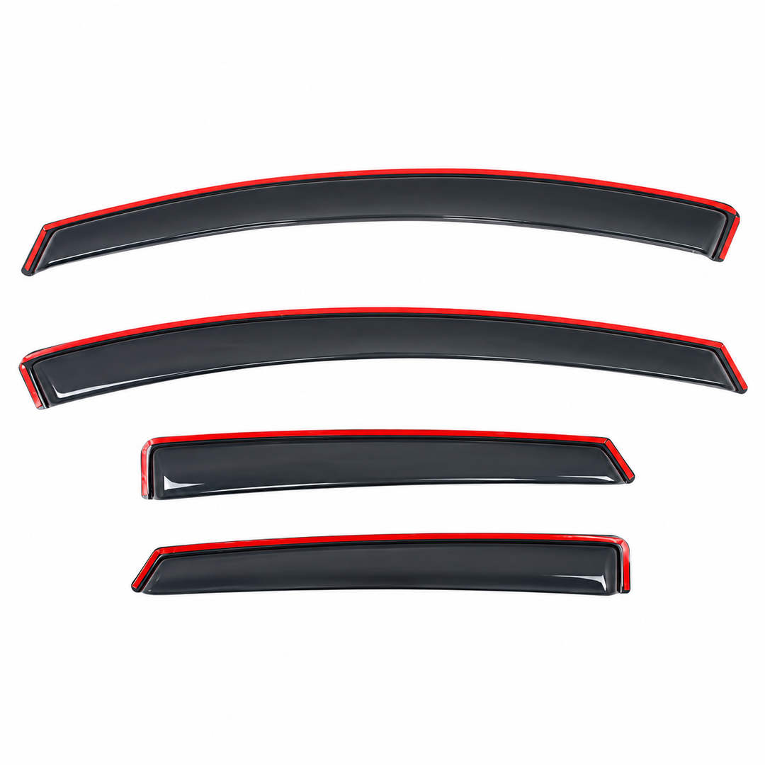 In-Channel Window Visors for 2012–2018 Ford Focus — 4 Pieces on white background