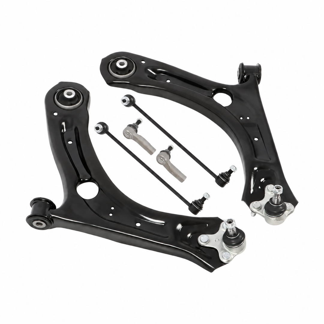 6-Piece Front Control Arm Sway Link and Tie Rod Kit for VW Passat Beetle FWD