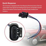 4x 3-Pin Park Assist Sensor Female Connector Pigtail for 2020-2022 Jeep Gladiator 68294468AD – product image 3