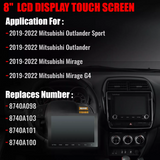 8" LCD Display Touch Screen for 2020 2021 2022 Mitsubishi Outlander Radio