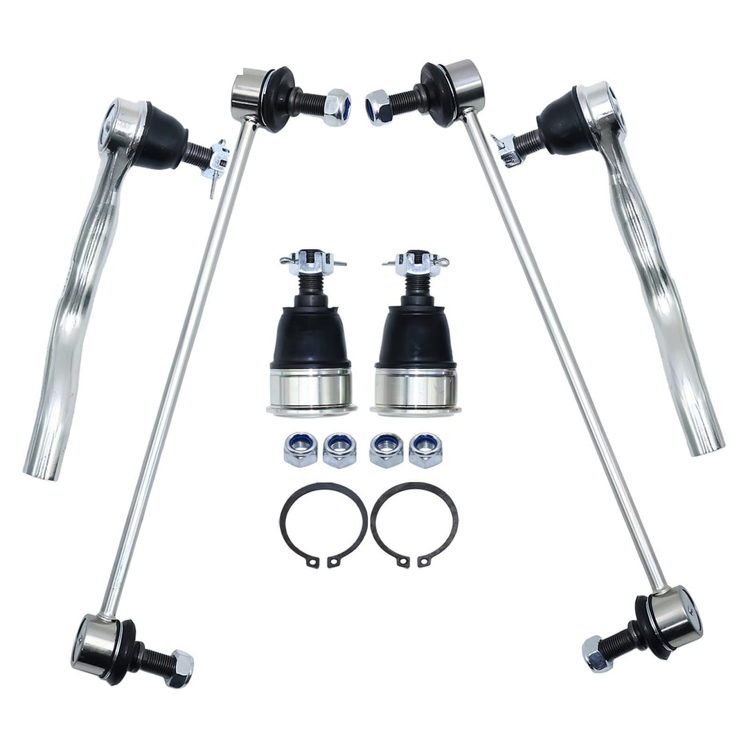 6-Piece Front Tie Rod, Ball Joint and Sway Bar Link Kit for 2015-2017 Acura TLX 2.4L