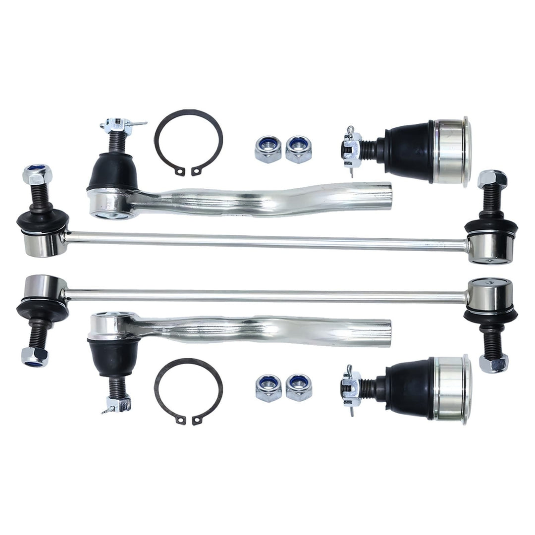 6-Piece Front Tie Rod, Ball Joint and Sway Bar Link Kit for 2015-2017 Acura TLX 2.4L