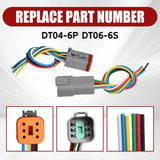 6 Pin 18 AWG Assembled Waterproof Connector 6 Inch Wire Kit – product image 3