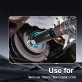 6 Point Impact Socket 1/2'' Drive 19mm Crank Bolt Socket Crank Bolt Removal Tool – product image 2