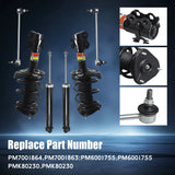 6X Front Complete Strut-Rear Shock Stabilizer Bars for 2019-2022 Toyota Corolla – product image 2