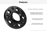 2pcs 15mm 5x120 Hubcentric Wheel Spacers with 10pcs Black Lug Bolts (12x1.5 42mm shank) for 1996-2003 BMW E39 525i 528i 530i 540i M5 (74.1mm Bore)