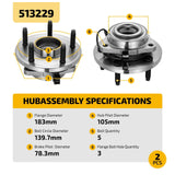 Pair Front Wheel Hub Bearing for 2005-2011 Dodge Dakota 2006-2008 Raider - product image 3