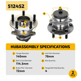 REAR Wheel Hub Bearing Assembly For MAZDA CX-9 2007-2015 2WD (PAIR) - product image 3