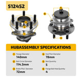 2WD Rear Wheel hub and bearing for 2007 2008 2009 2010 2011 2012 Mazda CX-9 - product image 3