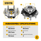 (4) Front Wheel Hub Bearing and Assembly for 2019 2020 2021 - 2023 Ram 1500 G14 515178 - product image 3