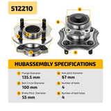 Rear Wheel Hub Bearing Assembly For 2000-2005 Toyota Echo Non-ABS - product image 3