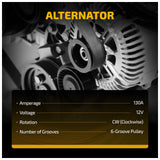 Alternator Assembly 130A 12V S6 CW 3G for Ford F-150 V8 4.6L 2002 7776N - product image 4
