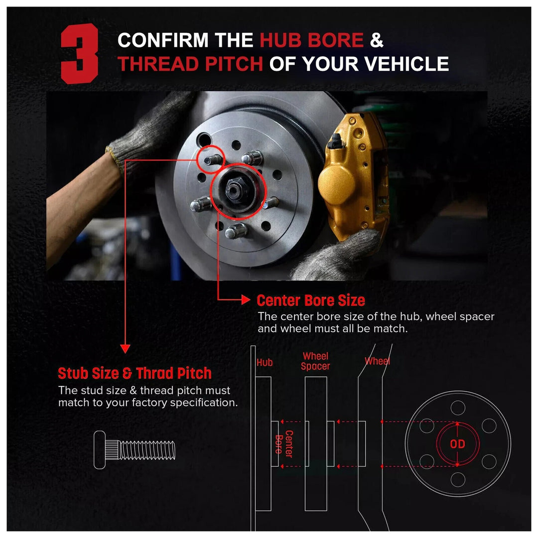 2 Piece 2" 6x5.5 Hub Centric Wheel Spacers Kit For 1988-1993 GMC C2500 6.2L - product image 3
