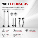 8Pcs Front Ball Joints Tie Rods & Sway Bar Link Kit for Honda Civic – product image 3