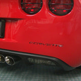 Rear Bumper Fills Inserts Letters Emblems 3D Badge for 2005-2013 C6 Corvette (Black Red)