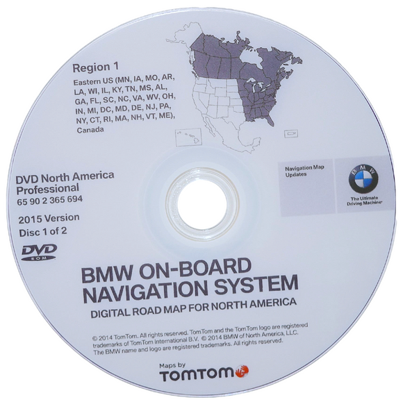 Latest PROFESIONAL NAVIGATION UPDATE for BMW CIC CCC WEST & EAST DVD USA CANADA Front Load