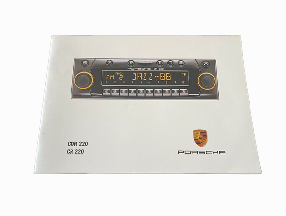 Radio Owners Manual for 1999-2002 Porsche CR220 CDR220 Stereo 911 Carrera 996 Turbo CD