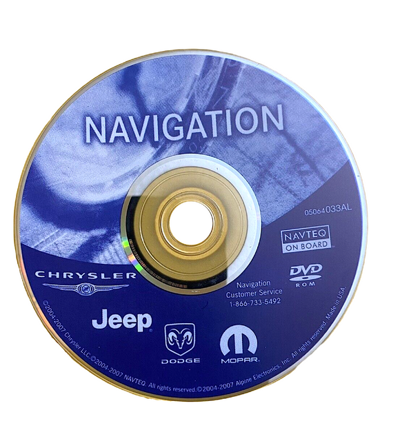 Chrysler Jeep Dodge Mopar GPS Navigation 2013 2014 Latest Update DVD CD 05064033AL