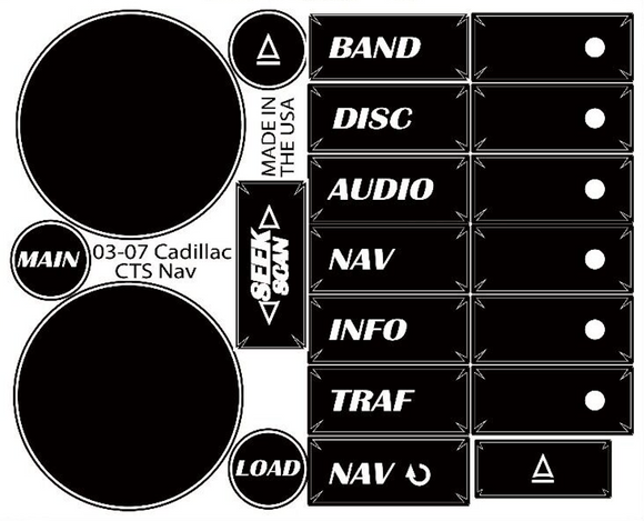 Button Repair Decals Stickers for 2003 2004 2005 GMC Cadillac Escalade Hummer Navigation Radio 25766997